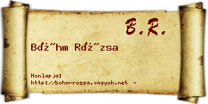 Bőhm Rózsa névjegykártya
